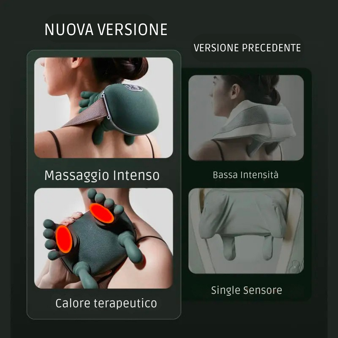 Massaggiatore cervicale spalle a forma di mani, calore, 2000mAh 10W
