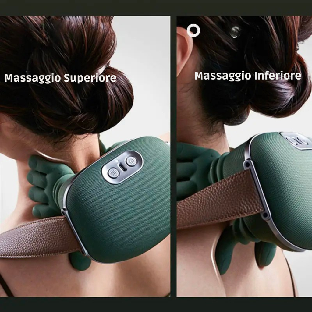 Massaggiatore cervicale spalle a forma di mani, calore, 2000mAh 10W