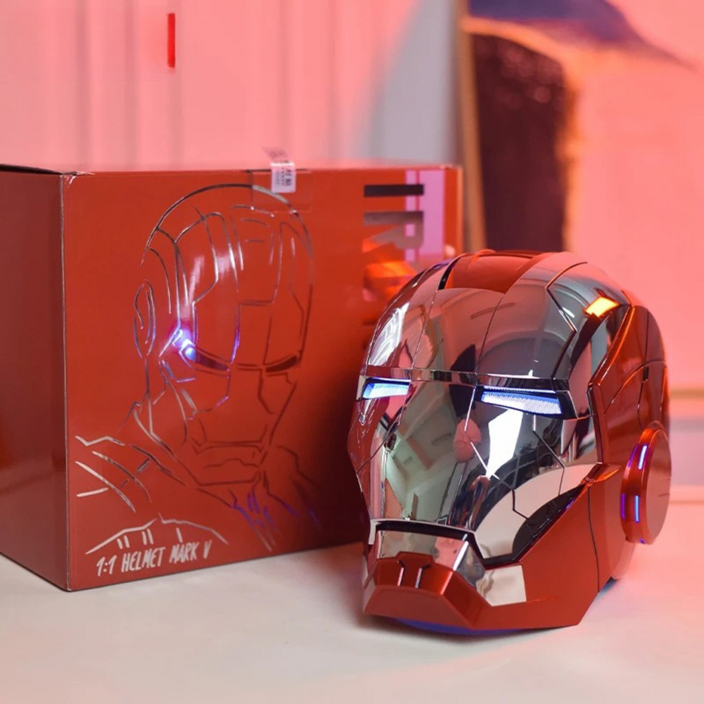 Casco Iron Man Mk5 AutoKing 1:1 con controllo vocale, luci LED, cosplay adulto