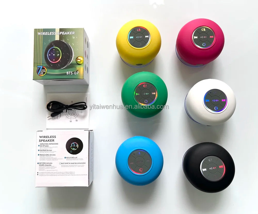 Altoparlante Bluetooth Portatile Impermeabile IPX4 Subwoofer 3W LED RGB USB