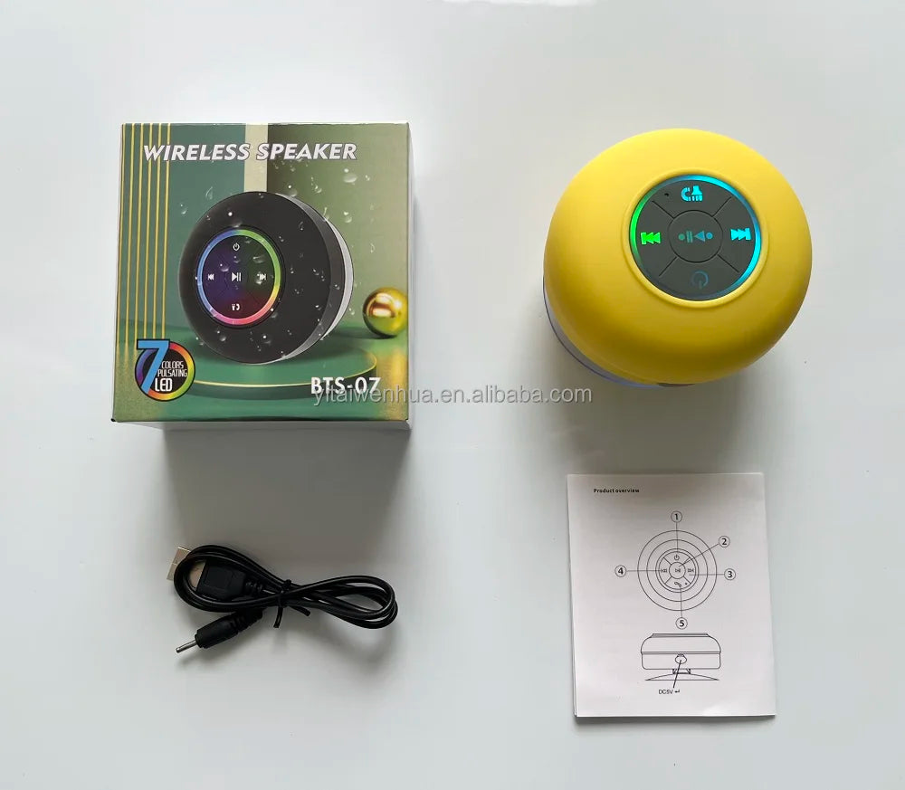 Altoparlante Bluetooth Portatile Impermeabile IPX4 Subwoofer 3W LED RGB USB