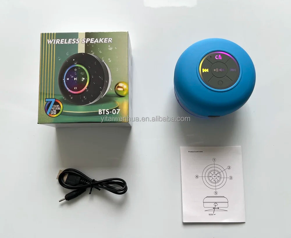 Altoparlante Bluetooth Portatile Impermeabile IPX4 Subwoofer 3W LED RGB USB
