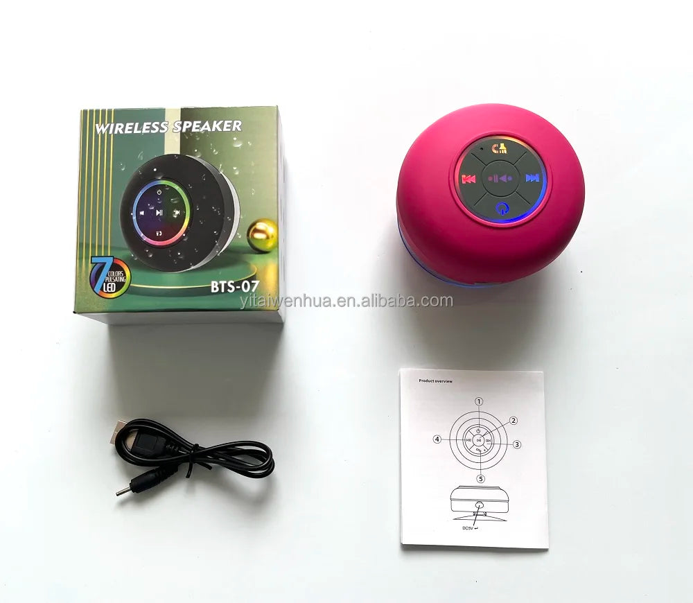 Altoparlante Bluetooth Portatile Impermeabile IPX4 Subwoofer 3W LED RGB USB