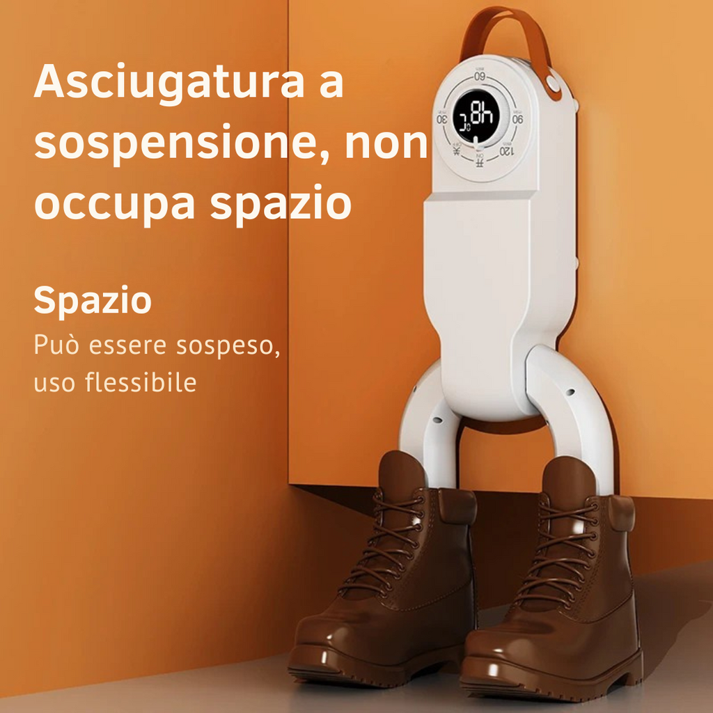 Asciuga Scarpe Elettrico Portatile 120W Timer Intelligente Pieghevole