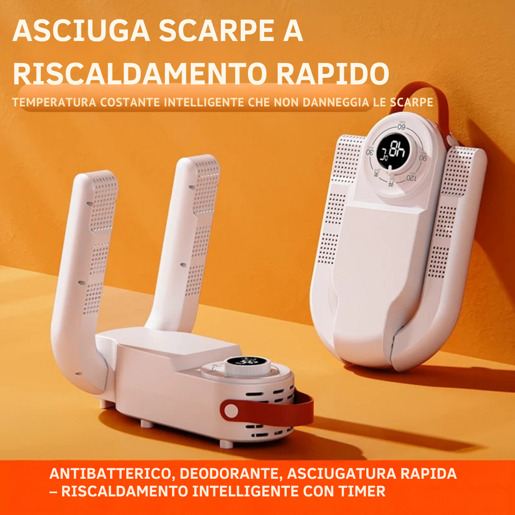 Asciuga Scarpe Elettrico Portatile 120W Timer Intelligente Pieghevole