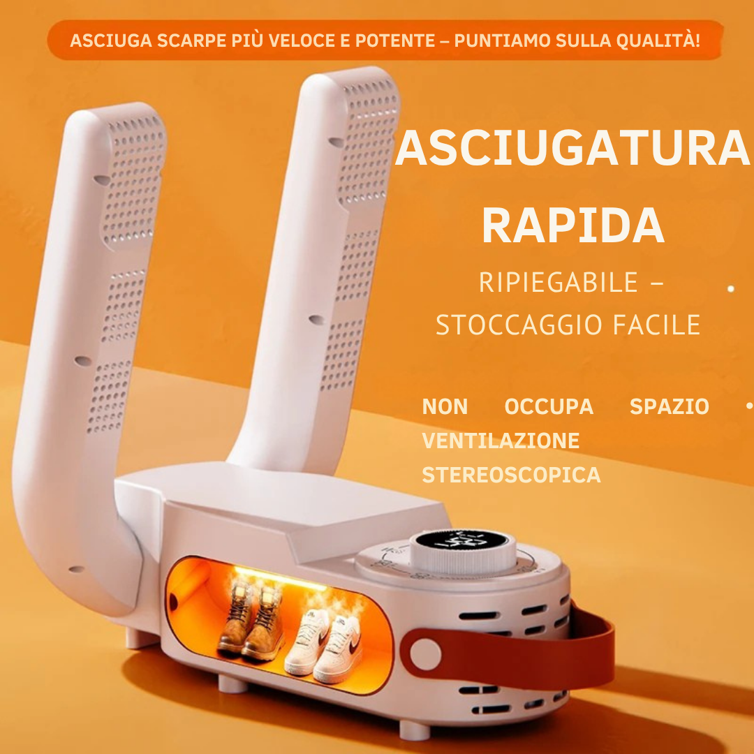 Asciuga Scarpe Elettrico Portatile 120W Timer Intelligente Pieghevole