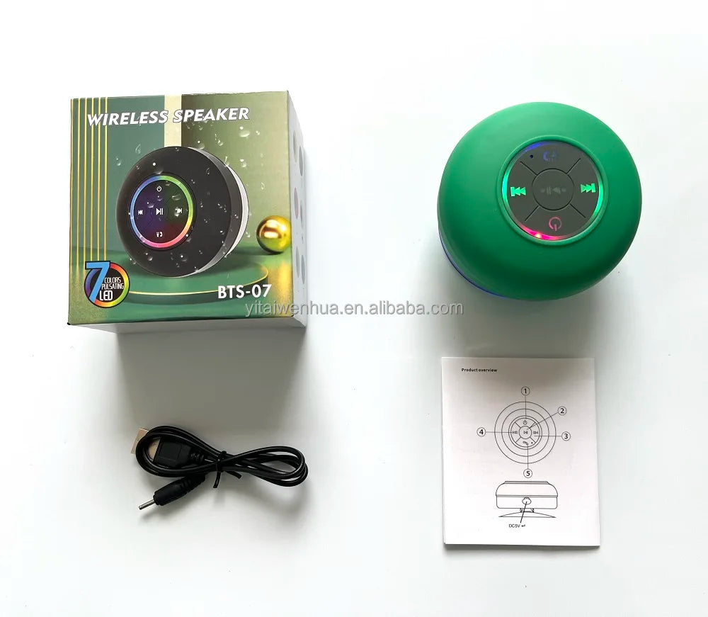 Altoparlante Bluetooth Portatile Impermeabile IPX4 Subwoofer 3W LED RGB USB