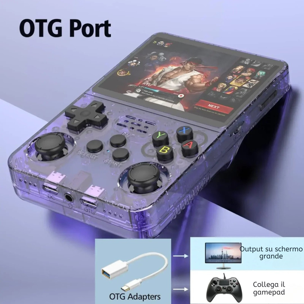 Videogiochi Retro R36S Console Portatile 64GB con 15000 Giochi Schermo 3,5