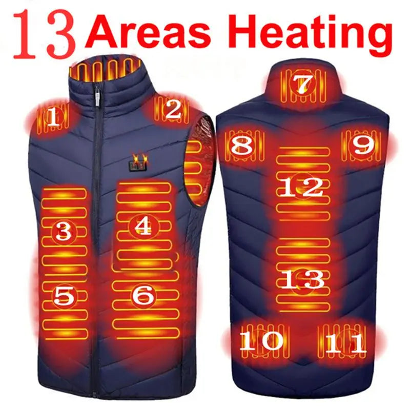 Gilet Termico Riscaldato USB | Outdoor Inverno Trekking Sport  – Batteria Non Inclusa