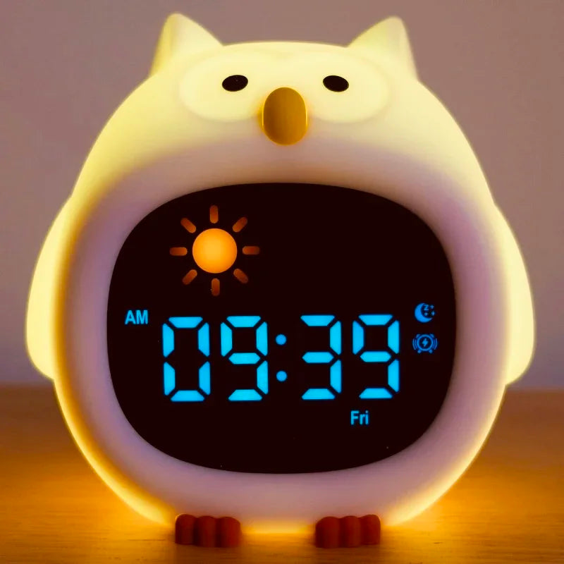 Sveglia touch a forma di cucciolo per bambini con luce notturna e routine del sonno