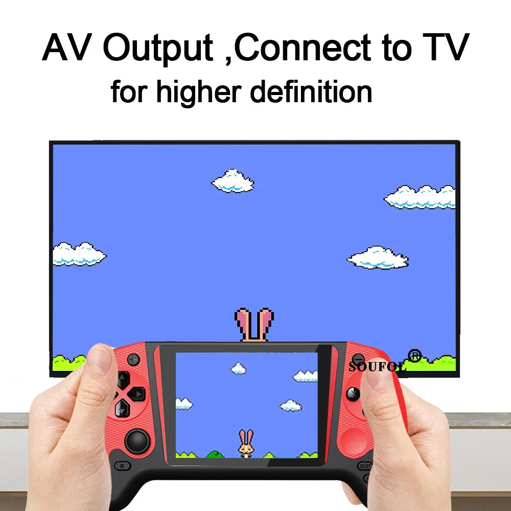 Console Portatile Retro Q21 3.5" LCD 500 Giochi, Batteria 1200mAh, TV Output