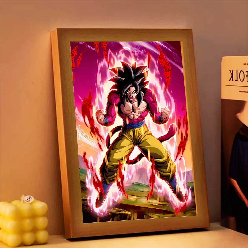 Lampada LED Son Goku Dragon Ball | Cornice Foto Moon Light Regalo Fan