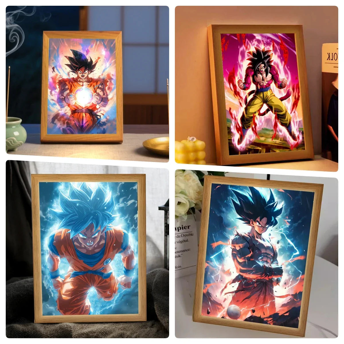 Lampada LED Son Goku Dragon Ball | Cornice Foto Moon Light Regalo Fan