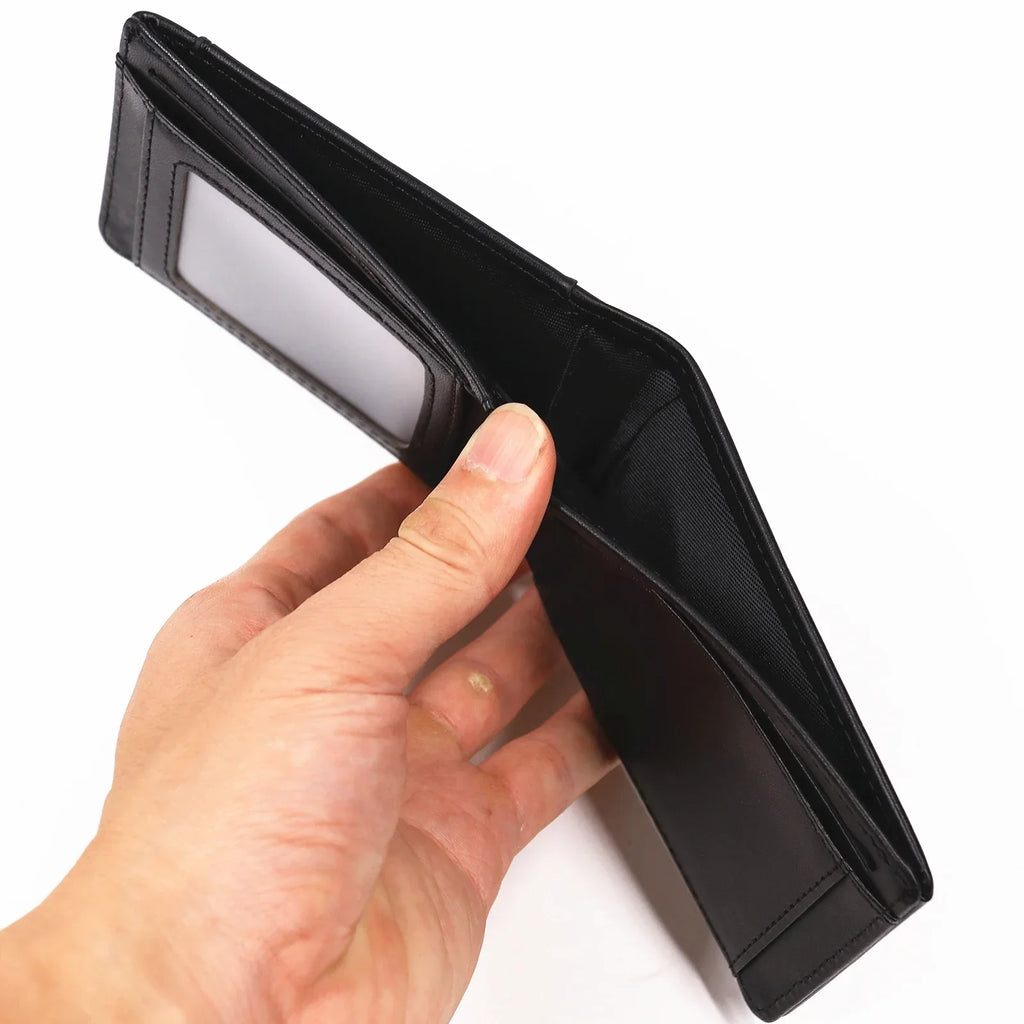 Portafoglio uomo slim wallet in pelle PU portacarte con ritaglio supereroe