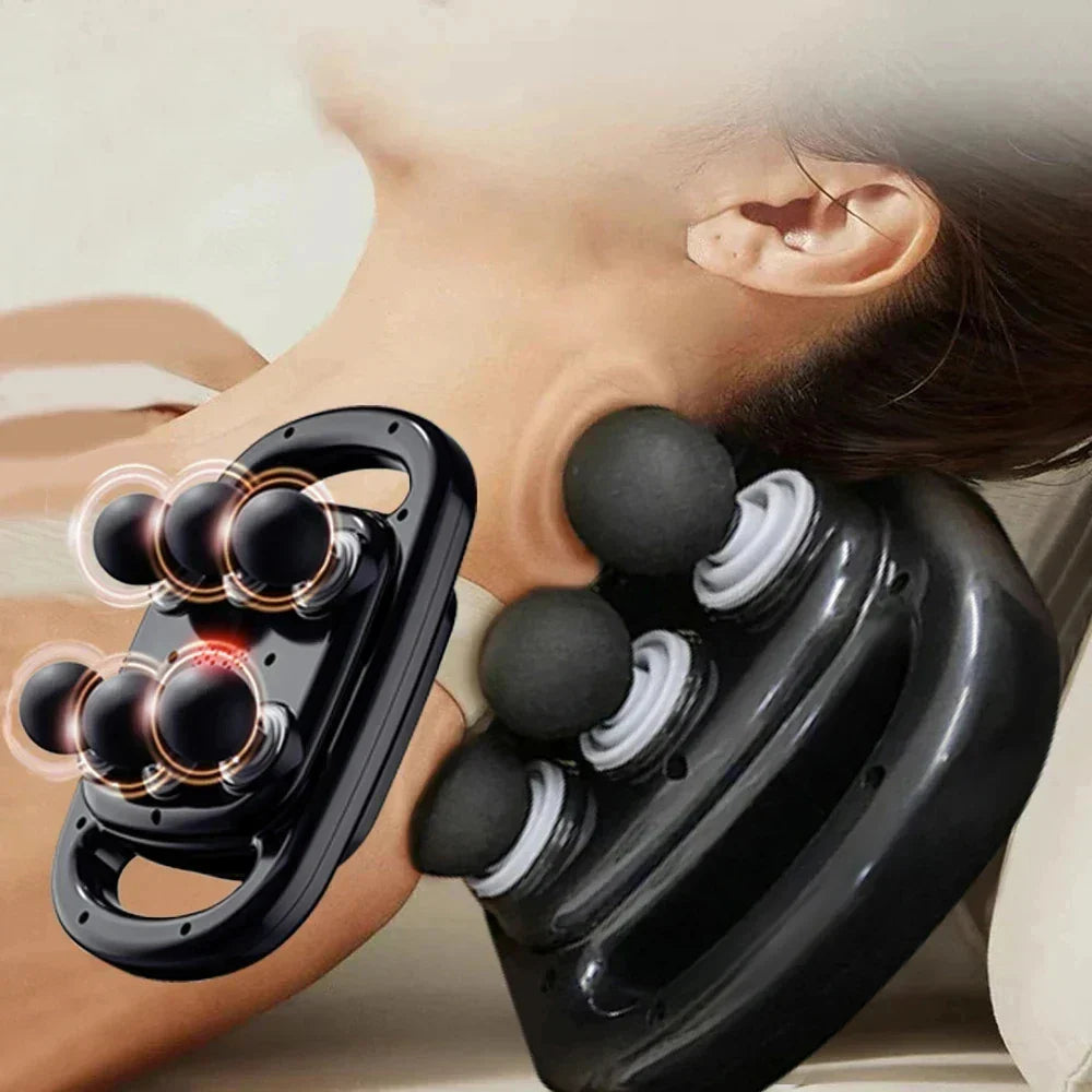 Massaggiatore Muscolare a Percussione 6 Testine, Sollievo Dolori e Rilassamento