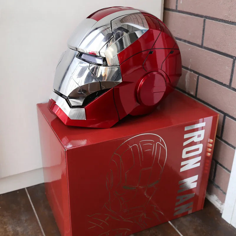 Casco Iron Man Mk5 AutoKing 1:1 con controllo vocale, luci LED, cosplay adulto
