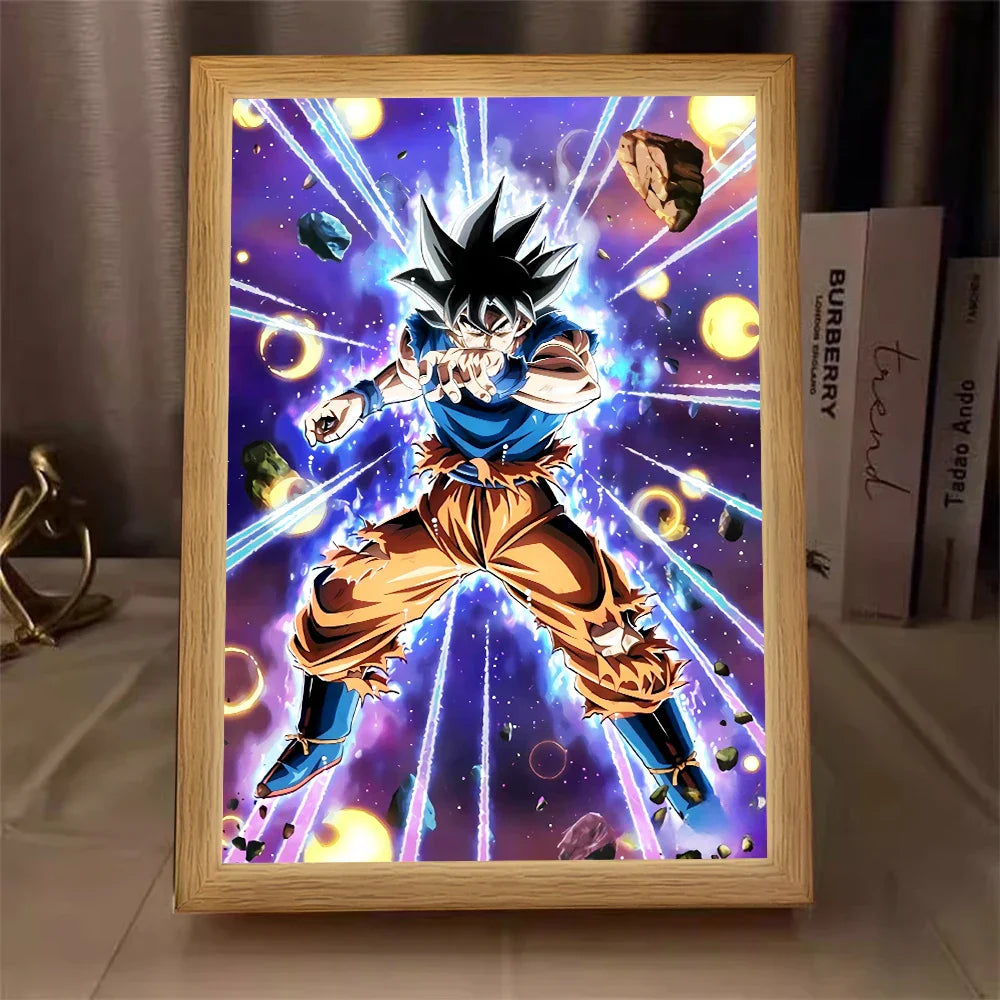 Lampada LED Son Goku Dragon Ball | Cornice Foto Moon Light Regalo Fan
