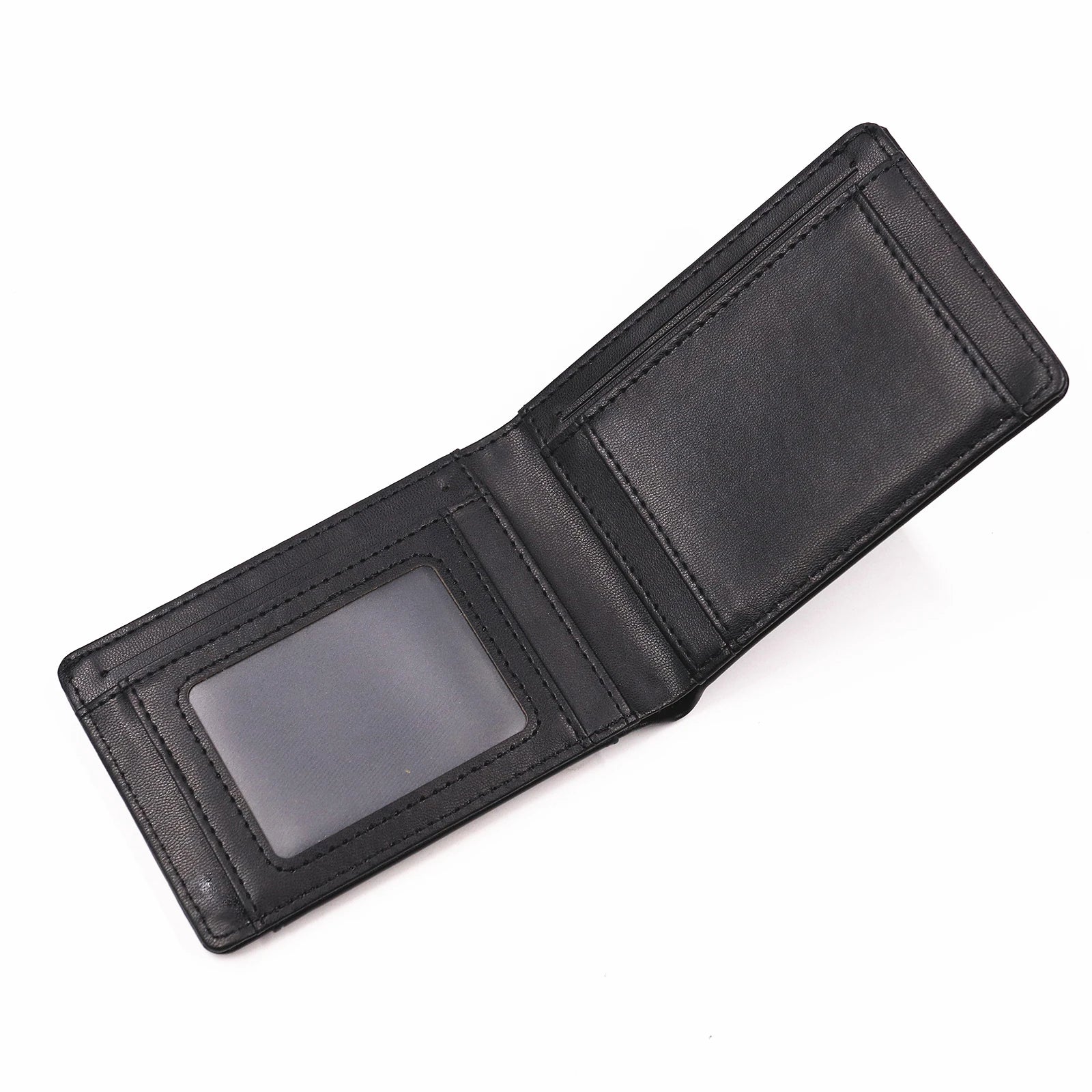 Portafoglio uomo slim wallet in pelle PU portacarte con ritaglio supereroe