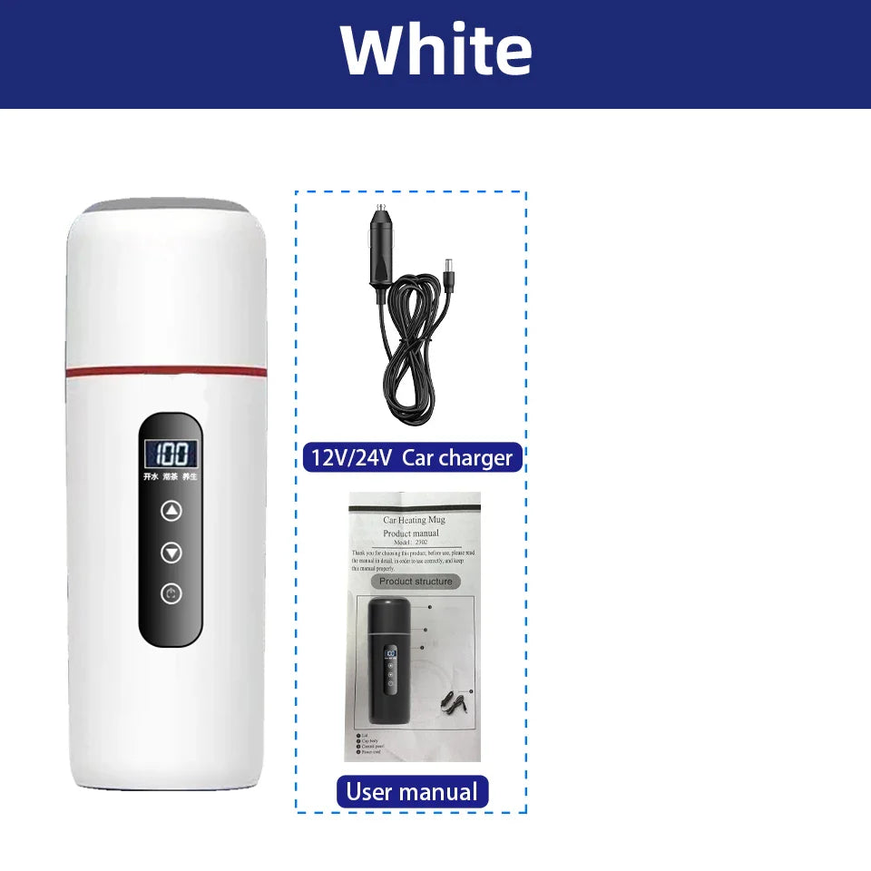 Bollitore Portatile Auto 500ml 12V/24V Tazza Riscaldante Termica con Controllo Touch
