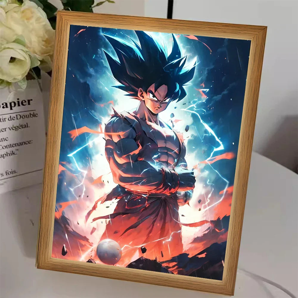 Lampada LED Son Goku Dragon Ball | Cornice Foto Moon Light Regalo Fan