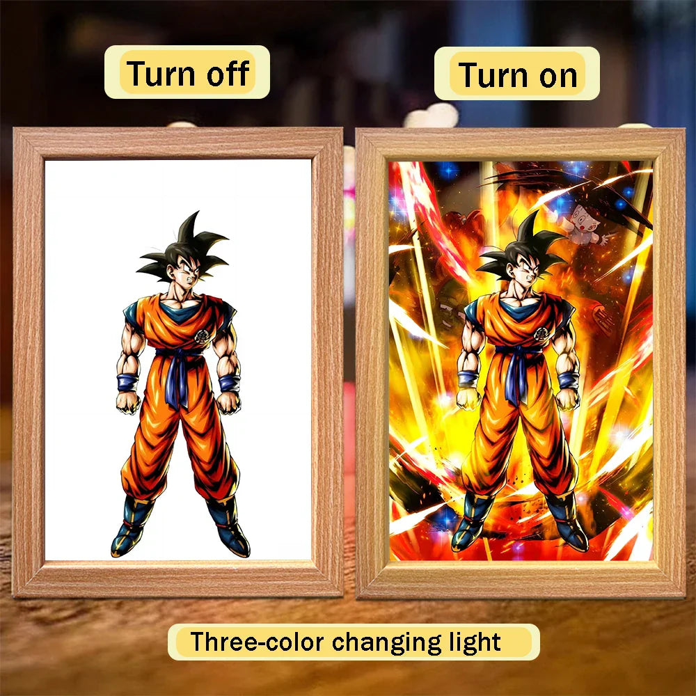 Lampada LED Son Goku Dragon Ball | Cornice Foto Moon Light Regalo Fan