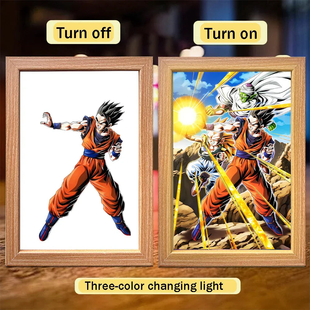 Lampada LED Son Goku Dragon Ball | Cornice Foto Moon Light Regalo Fan
