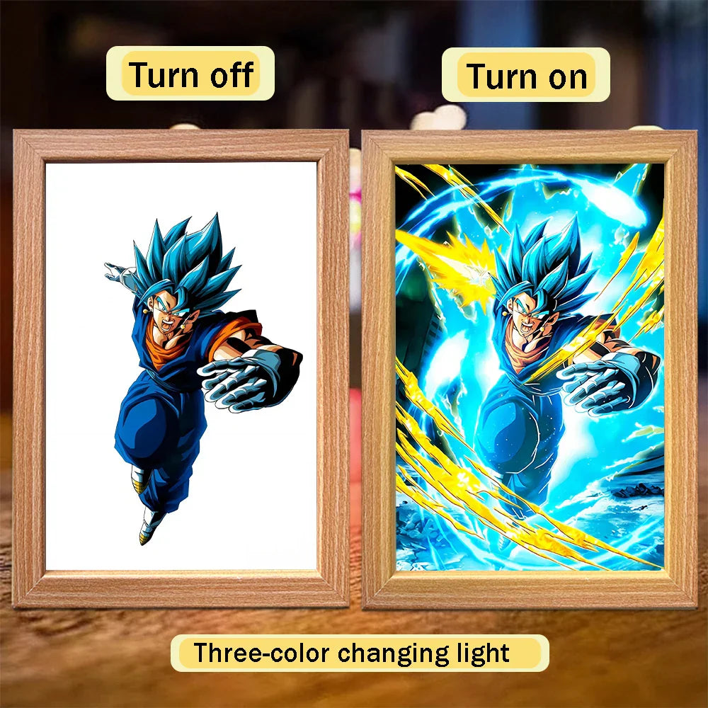Lampada LED Son Goku Dragon Ball | Cornice Foto Moon Light Regalo Fan