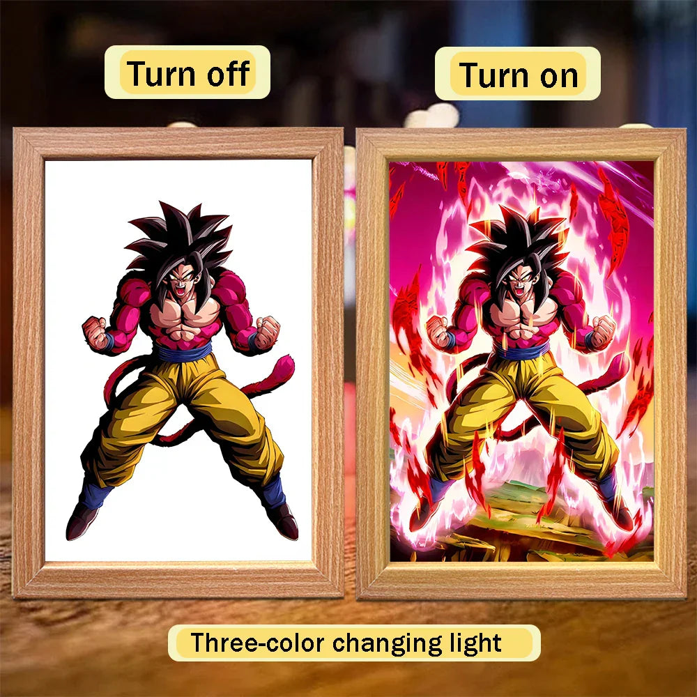 Lampada LED Son Goku Dragon Ball | Cornice Foto Moon Light Regalo Fan