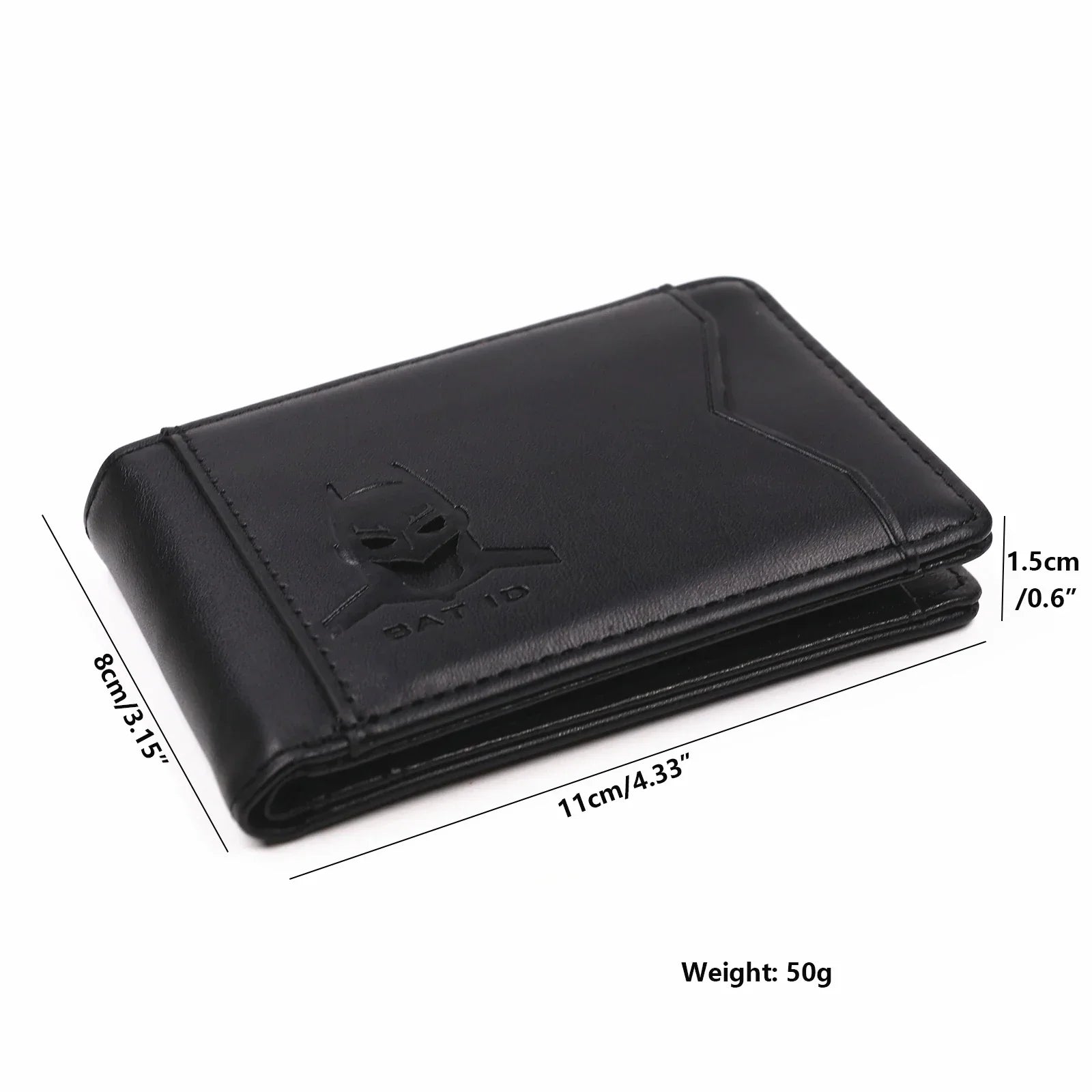 Portafoglio uomo slim wallet in pelle PU portacarte con ritaglio supereroe