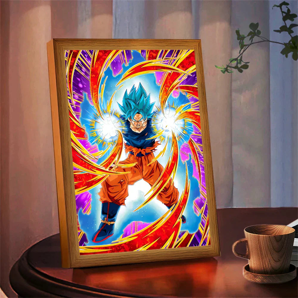 Lampada LED Son Goku Dragon Ball | Cornice Foto Moon Light Regalo Fan