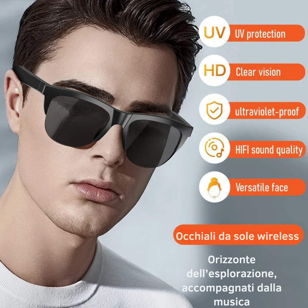 Occhiali Intelligenti Bluetooth a Conduzione Ossea | Sport, Lavoro e Chiamate