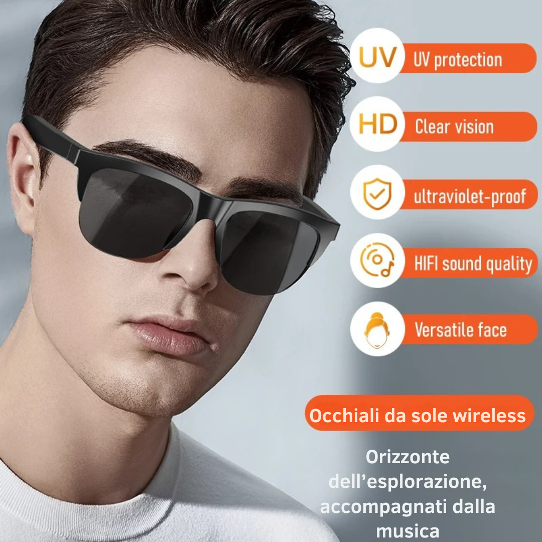 Occhiali Intelligenti Bluetooth a Conduzione Ossea | Sport, Lavoro e Chiamate